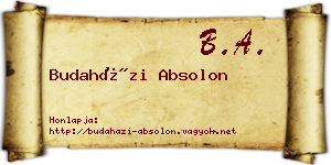 Budaházi Absolon névjegykártya